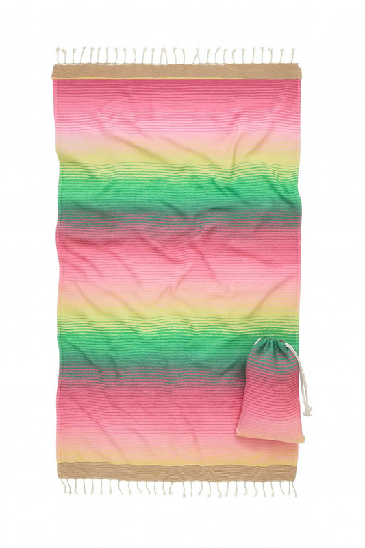 Soho Stripes-2 in 1 -Towel Turns Into Bag - Promotional Tote-Towel - 4-Colors - RT875