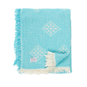 Torino Throw Blanket -RT042 in Turquoise