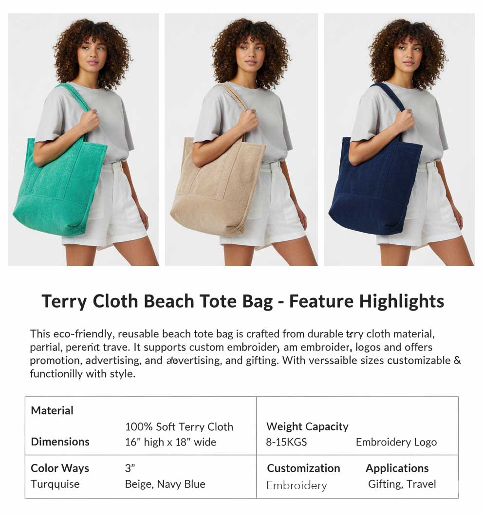 Torrini Terry Cloth Beach Bag Tote
