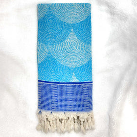 Seashell Turkish Towel - RT863 in Royal/Turquoise