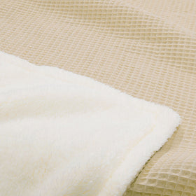 Waffle Personal Fleece Throw - RT772 in Beige