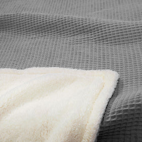 Waffle Personal Fleece Throw - RT772 in Charcoal Grey