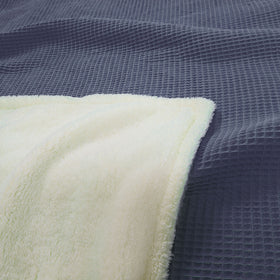 Waffle Personal Fleece Throw - RT772 in Navy