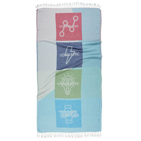 Custom Jacquard Woven Turkish Towel - RT089 in 4 - Four Colors - 450g