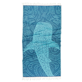 Stock Designs - Raised Terry Jacquard - RT853 in Turquoise Whale Shark