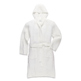 Waffle Weave Turkish Cotton Hooded Bathrobe - RT117 in Large/White