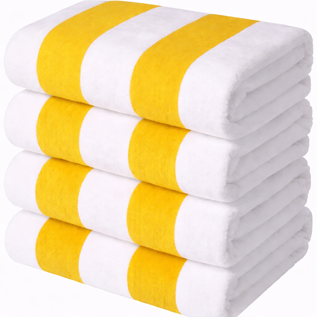 Cabana Stripes,  100% Cotton, Heavy Weight Terry Velour Pool Towel - RT752