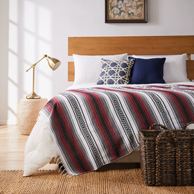 Riviera Maya Falsa Throw - Custom Decorated Sarapes  RT747 in Red