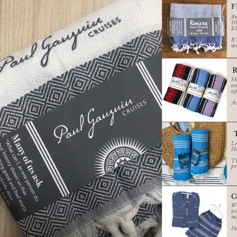 Custom Towel Wrap Bands Flat Packed Or Rolled and Wrapped