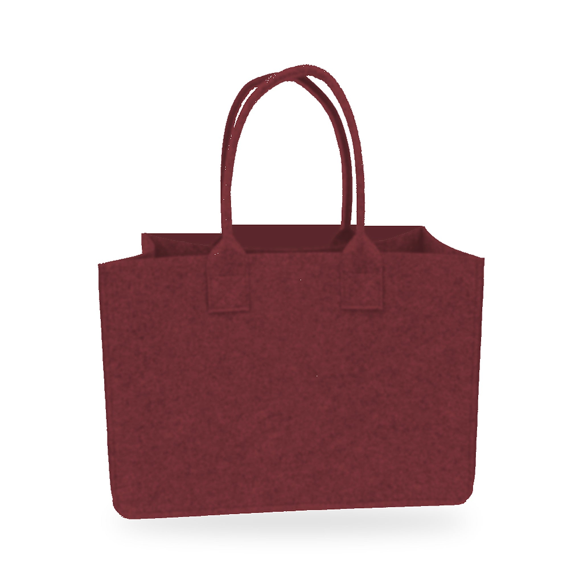 Portofino felt tote in Burgundy on white