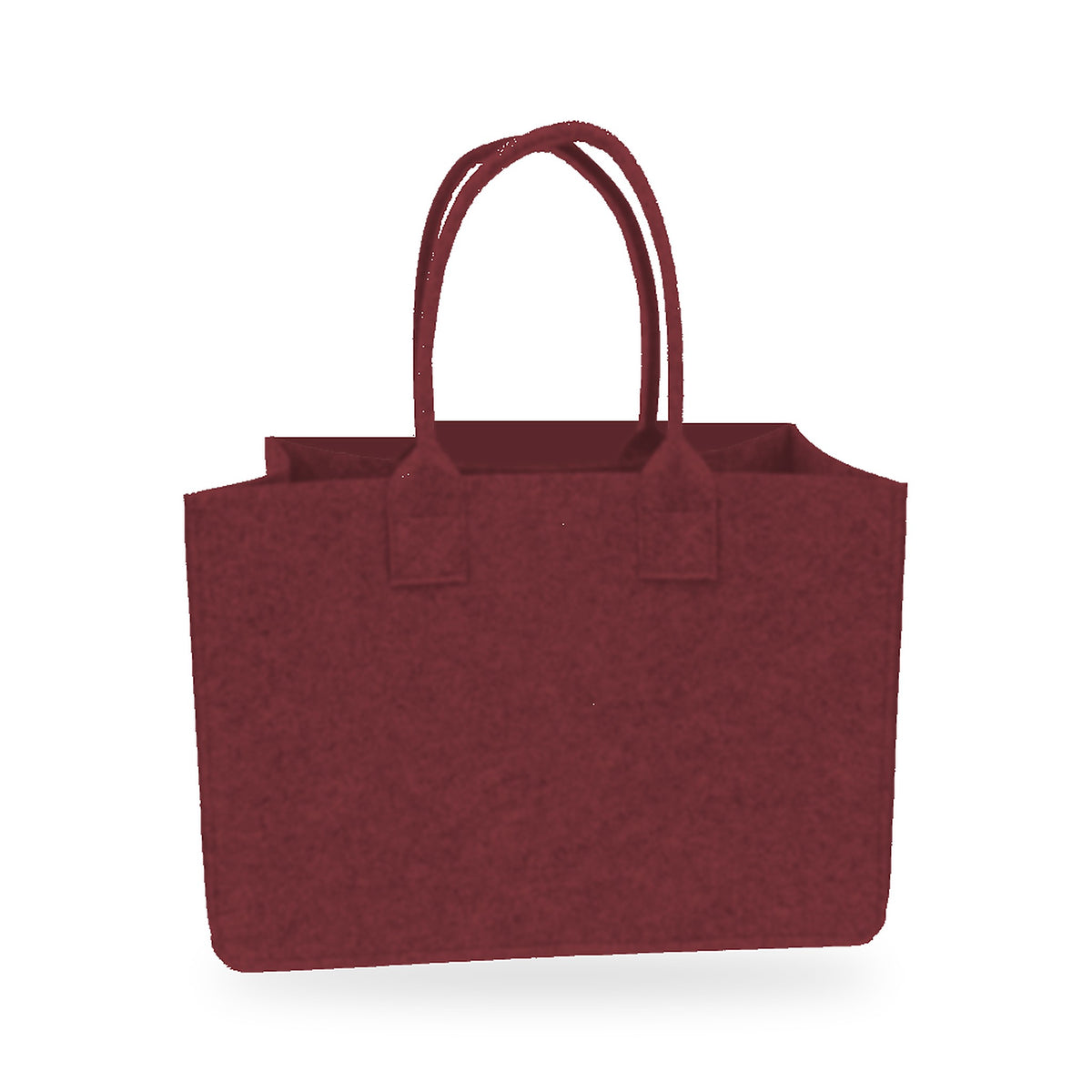 Portofino felt tote in Burgundy on white
