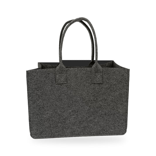 Portofino felt tote in Charcoal on white