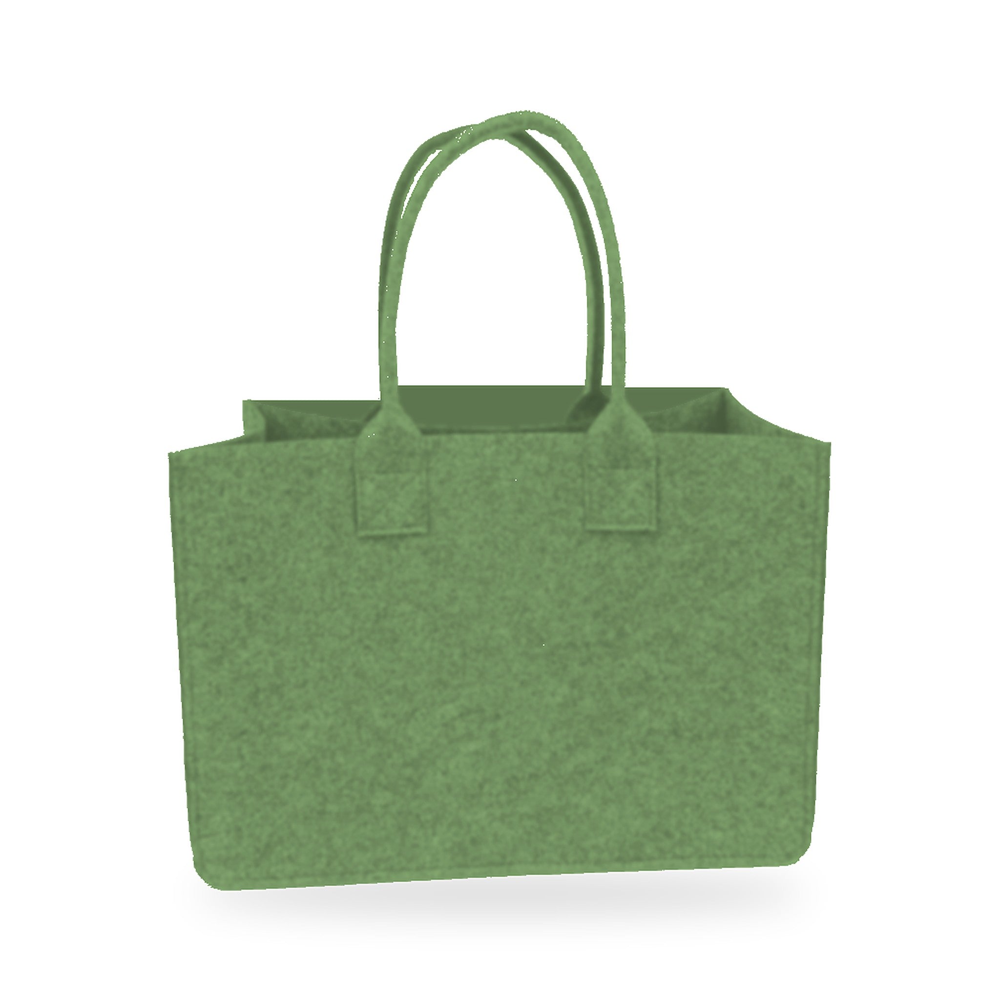 Portofino felt tote in Green on white