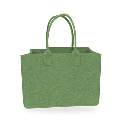 Portofino felt tote in Green on white