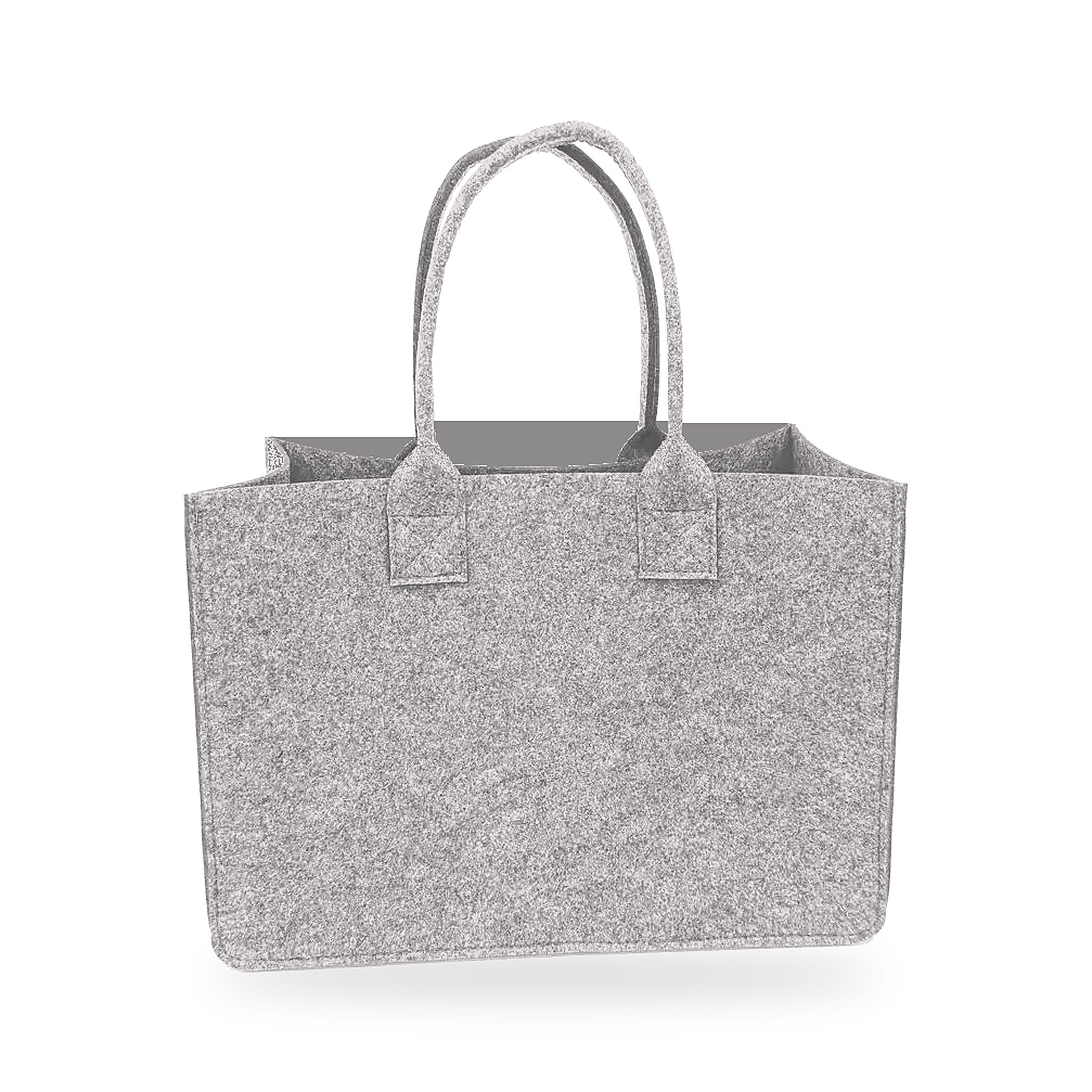 Portofino felt tote in Light Gray on white