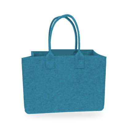 Portofino felt tote in Ocean Blue on white