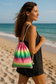 Soho Stripes-2 in 1 -Towel Turns Into Bag - Promotional Tote-Towel - 4-Colors - RT875