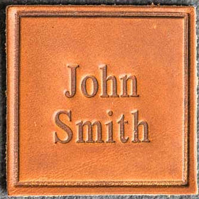 Custom Leather Patches - Branding Labels - RT889 in Square - 2x2"