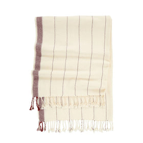 Tortona Hand-Loomed Turkish Towel - RT822 in Burgundy
