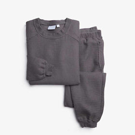 Custom Waffle Weave Pajama Lounge Wear Sets - RT891 in SM / Sienna