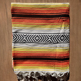 Riviera Maya Falsa Throw - Custom Decorated Sarapes  RT747 in Orange
