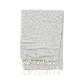 Chevron Turkish Towel - RT028 in Silver