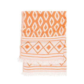 Diamante Turkish Towel - RT757 in Orange