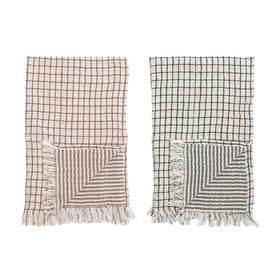 Double Cloth Kitchen Towel in Black Grid