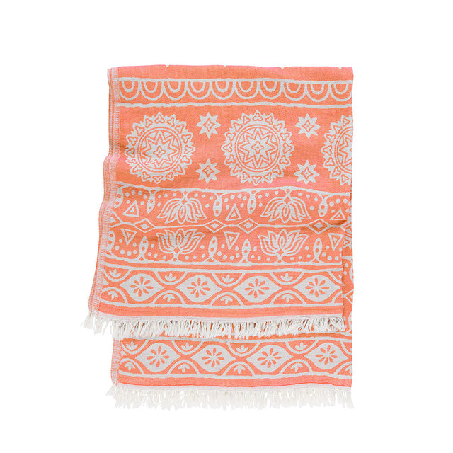 Estrella Turkish Towel in Coral