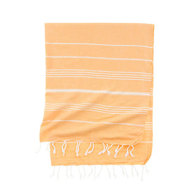 Eco Stripe Turkish Towel - Cotton & rPET Fibers - RT754 in Mango