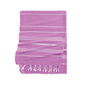 Eco Stripe Turkish Towel - Cotton & rPET Fibers - RT754 in Purple