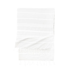 Eco Stripe Turkish Towel - Cotton & rPET Fibers - RT754 in White