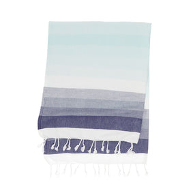 Santa Barbara Turkish Towel RT014 in Mint/Navy