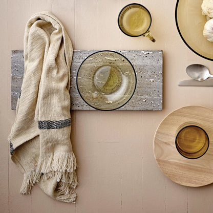 Striped Tea Towels with Fringe, Set of 2