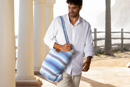 Mexican serape falsa beach bag tote