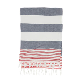 Vernazza Terry Turkish Beach Towel - RT021 in Denim/Olive