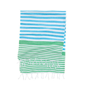 Amalfi Coast Turkish Towel - RT016 in Aqua/Green