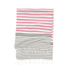 Amalfi Coast Turkish Towel - RT016 in Pink/ Silver