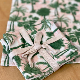 Cocktail Napkins Tropical Set of 4 in Pink