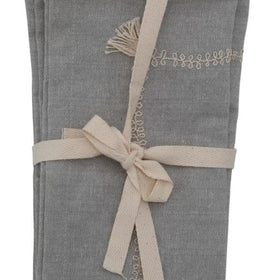 Embroidered Napkins with Tassels, Set of 4 in Default Title