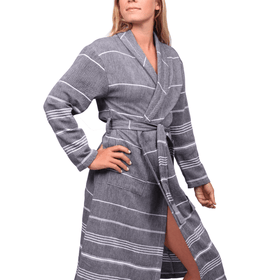 Essential Lightweight Turkish Cotton Bath Robe - RT782 in Large / Beige