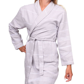 Essential Lightweight Turkish Cotton Bath Robe - RT782 in Medium / Charcoal