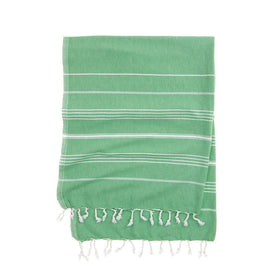 Eco Stripe Turkish Towel - Cotton & rPET Fibers - RT754 in Apple Green