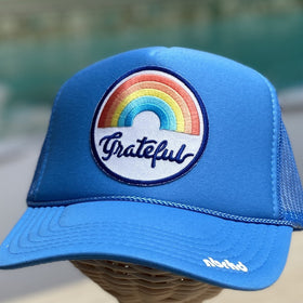 Grateful Patch Trucker Hat in LightBlue