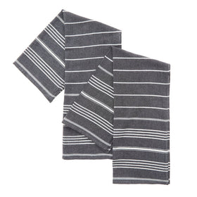 Essential Hand Towel Set of 2 W/O Tassels in Black
