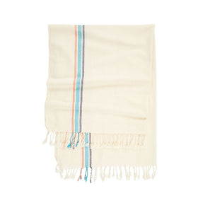 Monza Hand Loomed Striped Turkish Towel - RT764 in Turquoise/Coral