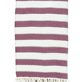 Rapallo Bamboo Turkish Towel - RT034 in Burgundy