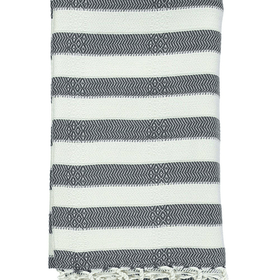 Rapallo Bamboo Turkish Towel - RT034 in Charcoal Grey