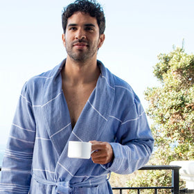 Essential Lightweight Turkish Cotton Bath Robe - RT782 in XL / Beige