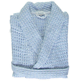 Shawl Collar Waffle Bathrobe - RT778 in Extra Large/Ice Blue